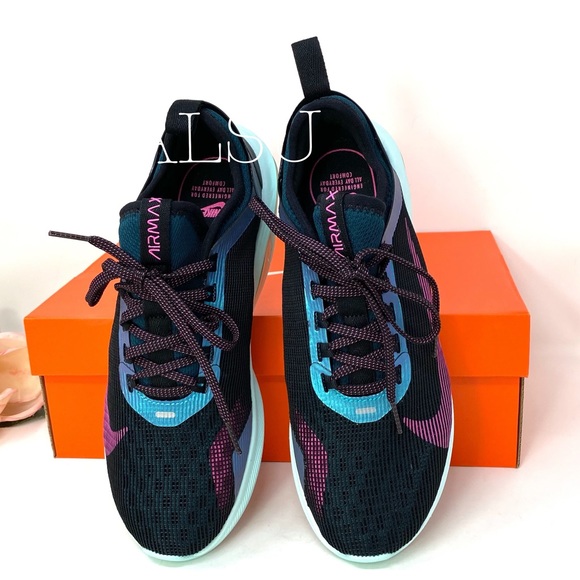 🎁 Santa’s Special 🎄 Nike Air Max Fly Black Laser Fuchsia Canvas Women's Size 7 - Picture 3 of 8